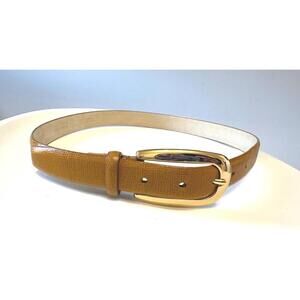 Perfect Ellen Tracy Belt / Small / Italian Calfskin Leather - Gold Detail!